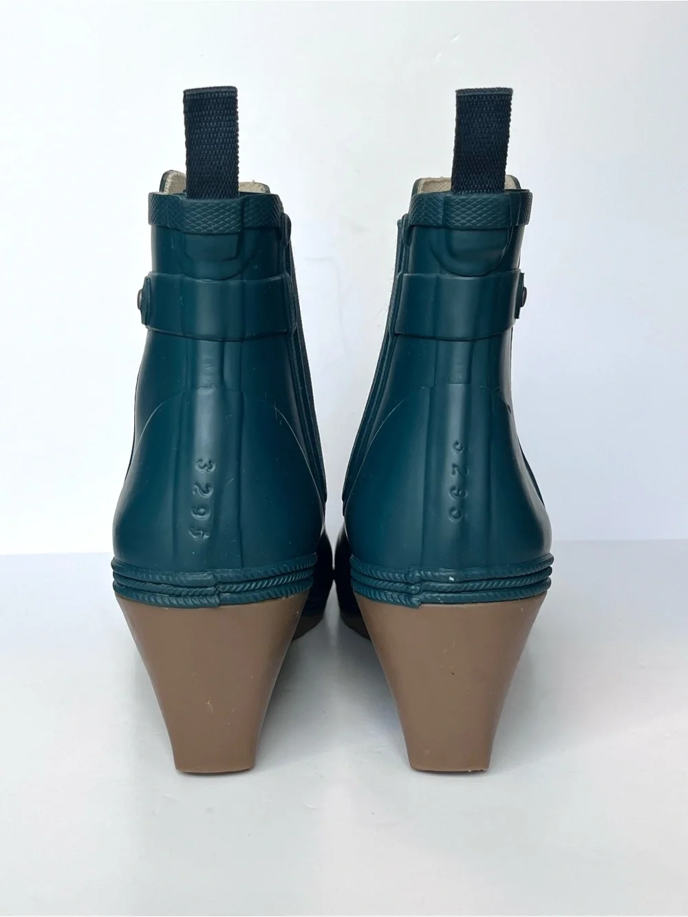 TRETORN Emma Wedge Rain Boots Teal Green Gum Sole Women’s EU 37 US 6-6.5